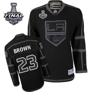 Dustin Brown Los Angeles Kings Reebok Men's Authentic 2014 Stanley Cup Jersey - Black Ice