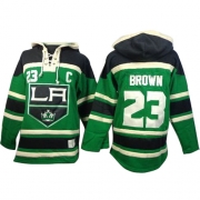Dustin Brown Los Angeles Kings Old Time Hockey Men's Authentic St. Patrick's Day McNary Lace Hoodie Jersey - Green