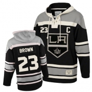 Dustin Brown Los Angeles Kings Old Time Hockey Men's Authentic Sawyer Hooded Sweatshirt Jersey - Black