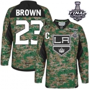 Dustin Brown Los Angeles Kings Reebok Youth Authentic Camo Veterans Day Practice 2014 Stanley Cup Jersey - Brown