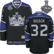 Jonathan Quick Los Angeles Kings Reebok Men's Premier Third 2014 Stanley Cup Jersey - Black