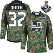 Jonathan Quick Los Angeles Kings Reebok Youth Premier Veterans Day Practice 2014 Stanley Cup Jersey - Camo