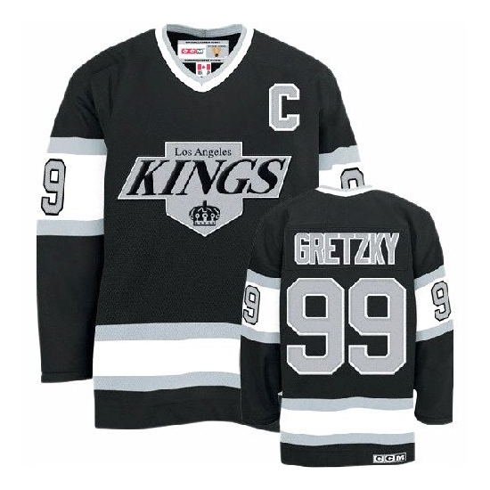 Wayne Gretzky Los Angeles Kings CCM Men's Authentic Throwback Jersey - Black