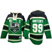 Wayne Gretzky Los Angeles Kings Old Time Hockey Men's Authentic St. Patrick's Day McNary Lace Hoodie Jersey - Green