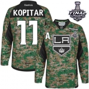 Anze Kopitar Los Angeles Kings Reebok Youth Authentic Veterans Day Practice 2014 Stanley Cup Jersey - Camo
