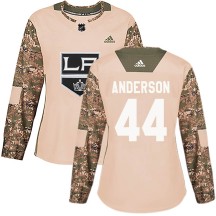 Mikey Anderson Los Angeles Kings Adidas Women's Authentic ized Veterans Day Practice Jersey - Camo