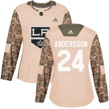 Lias Andersson Los Angeles Kings Adidas Women's Authentic Veterans Day Practice Jersey - Camo