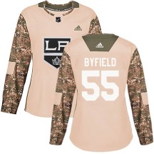Quinton Byfield Los Angeles Kings Adidas Women's Authentic Veterans Day Practice Jersey - Camo