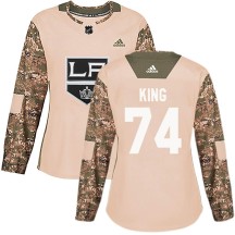 Dwight King Los Angeles Kings Adidas Women's Authentic Veterans Day Practice Jersey - Camo