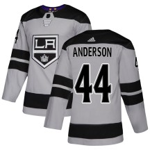 Mikey Anderson Los Angeles Kings Adidas Men's Authentic Alternate Jersey - Gray