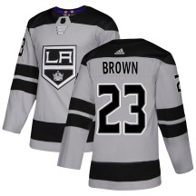 Dustin Brown Los Angeles Kings Adidas Men's Authentic Gray Alternate Jersey - Brown