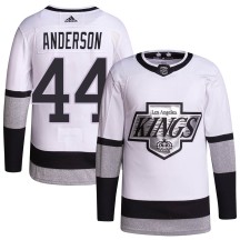 Mikey Anderson Los Angeles Kings Adidas Youth Authentic 2021/22 Alternate Primegreen Pro Player Jersey - White