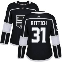 David Rittich Los Angeles Kings Adidas Women's Authentic Home Jersey - Black