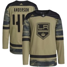 Mikey Anderson Los Angeles Kings Adidas Youth Authentic Military Appreciation Practice Jersey - Camo