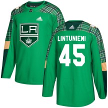 Alex Lintuniemi Los Angeles Kings Adidas Men's Authentic St. Patrick's Day Practice Jersey - Green