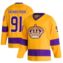 Carl Grundstrom Los Angeles Kings Adidas Youth Authentic Classics Jersey - Gold