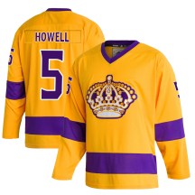 Harry Howell Los Angeles Kings Adidas Youth Authentic Classics Jersey - Gold