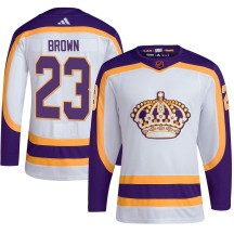 Dustin Brown Los Angeles Kings Adidas Youth Authentic Reverse Retro 2.0 Jersey - White