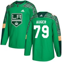 Justin Auger Los Angeles Kings Adidas Youth Authentic St. Patrick's Day Practice Jersey - Green