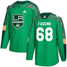 Samuel Fagemo Los Angeles Kings Adidas Youth Authentic St. Patrick's Day Practice Jersey - Green