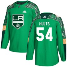 Cole Hults Los Angeles Kings Adidas Youth Authentic St. Patrick's Day Practice Jersey - Green