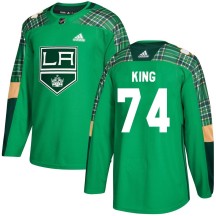 Dwight King Los Angeles Kings Adidas Youth Authentic St. Patrick's Day Practice Jersey - Green