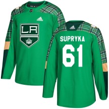 Cameron Supryka Los Angeles Kings Adidas Youth Authentic St. Patrick's Day Practice Jersey - Green