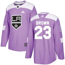 Dustin Brown Los Angeles Kings Adidas Men's Authentic Fights Cancer Practice Jersey - Purple