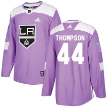 Nate Thompson Los Angeles Kings Adidas Men's Authentic Fights Cancer Practice Jersey - Purple