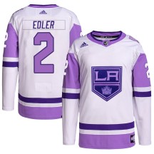 Alexander Edler Los Angeles Kings Adidas Youth Authentic Hockey Fights Cancer Primegreen Jersey - White/Purple