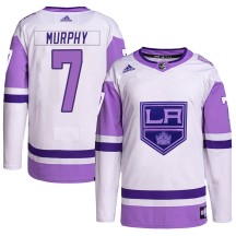 Mike Murphy Los Angeles Kings Adidas Youth Authentic Hockey Fights Cancer Primegreen Jersey - White/Purple