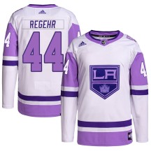 Robyn Regehr Los Angeles Kings Adidas Youth Authentic Hockey Fights Cancer Primegreen Jersey - White/Purple