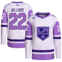 Tiger Williams Los Angeles Kings Adidas Youth Authentic Hockey Fights Cancer Primegreen Jersey - White/Purple