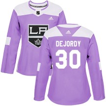 Denis Dejordy Los Angeles Kings Adidas Women's Authentic Fights Cancer Practice Jersey - Purple