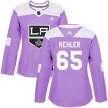 Cole Kehler Los Angeles Kings Adidas Women's Authentic Fights Cancer Practice Jersey - Purple