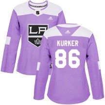 Sam Kurker Los Angeles Kings Adidas Women's Authentic Fights Cancer Practice Jersey - Purple