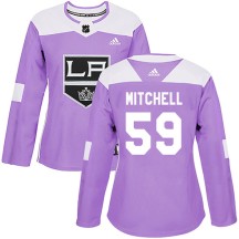 Zack Mitchell Los Angeles Kings Adidas Women's Authentic Fights Cancer Practice Jersey - Purple