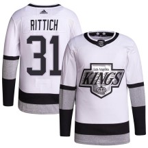 David Rittich Los Angeles Kings Adidas Men's Authentic 2021/22 Alternate Primegreen Pro Player Jersey - White