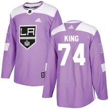 Dwight King Los Angeles Kings Adidas Youth Authentic Fights Cancer Practice Jersey - Purple