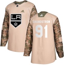 Carl Grundstrom Los Angeles Kings Adidas Youth Authentic Veterans Day Practice Jersey - Camo