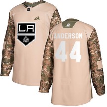 Mikey Anderson Los Angeles Kings Adidas Men's Authentic ized Veterans Day Practice Jersey - Camo