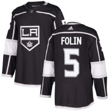 Christian Folin Los Angeles Kings Adidas Youth Authentic Home Jersey - Black