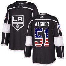 Austin Wagner Los Angeles Kings Adidas Men's Authentic USA Flag Fashion Jersey - Black