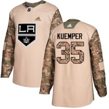 Darcy Kuemper Los Angeles Kings Adidas Youth Authentic Veterans Day Practice Jersey - Camo