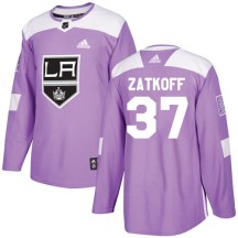 Jeff Zatkoff Los Angeles Kings Adidas Men's Authentic Fights Cancer Practice Jersey - Purple