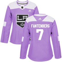 Oscar Fantenberg Los Angeles Kings Adidas Women's Authentic Fights Cancer Practice Jersey - Purple