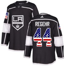 Robyn Regehr Los Angeles Kings Adidas Youth Authentic USA Flag Fashion Jersey - Black