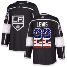Trevor Lewis Los Angeles Kings Adidas Youth Authentic USA Flag Fashion Jersey - Black